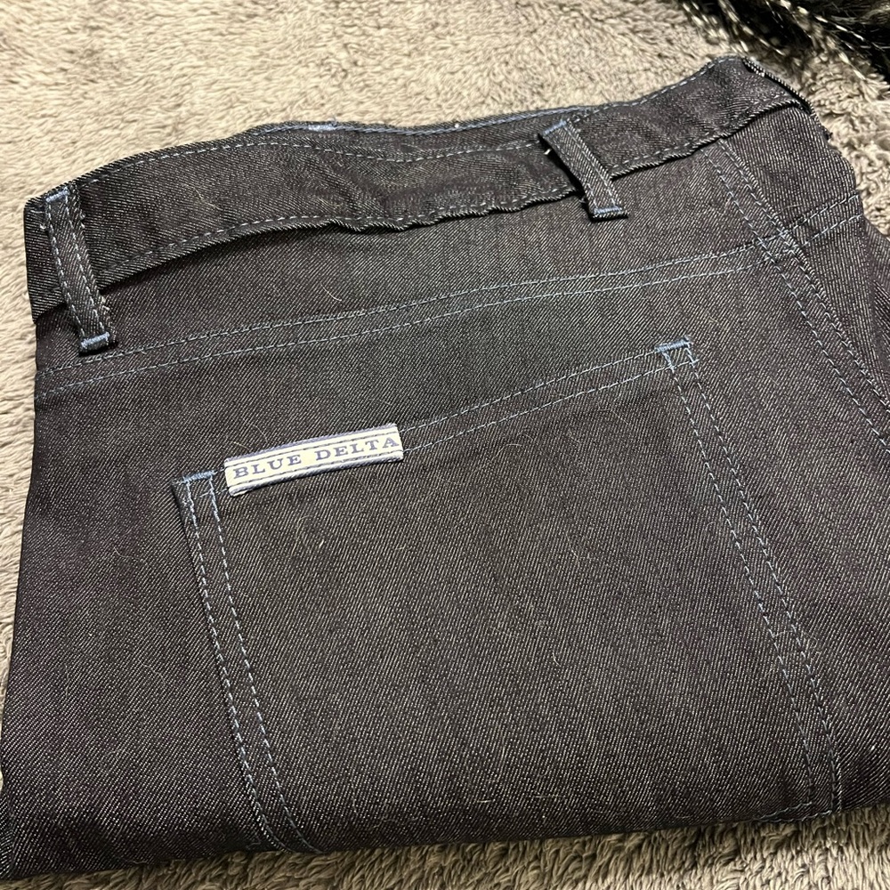 Custom Blue Delta jeans made in Tupelo, MS - sized 44x28 - dark blue.